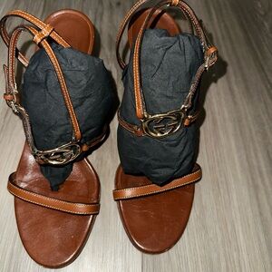 Gucci Brown Leather Women's Sandals